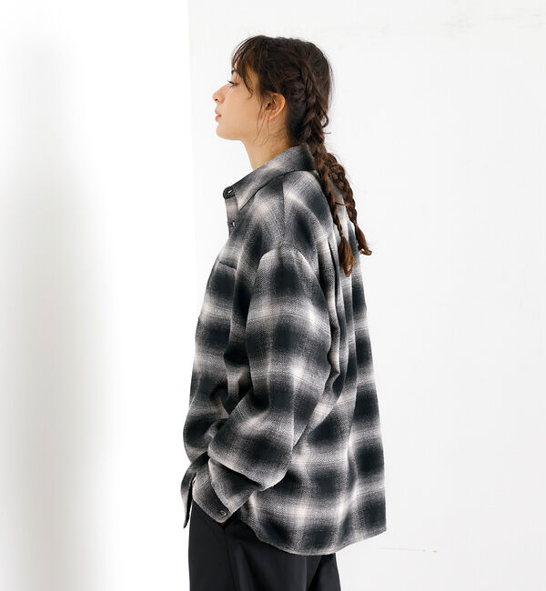 ABAHOUSE「【Revo./レボ】リラックスフィット オンブレチェック ネルシャツ/ユニセック」|シャツ・ブラウス|