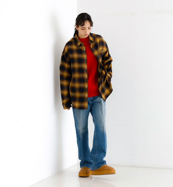 ABAHOUSE「【Revo./レボ】リラックスフィット オンブレチェック ネルシャツ/ユニセック」|シャツ・ブラウス|