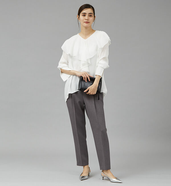 qualite「ラッフルカラーブラウス」|シャツ・ブラウス|