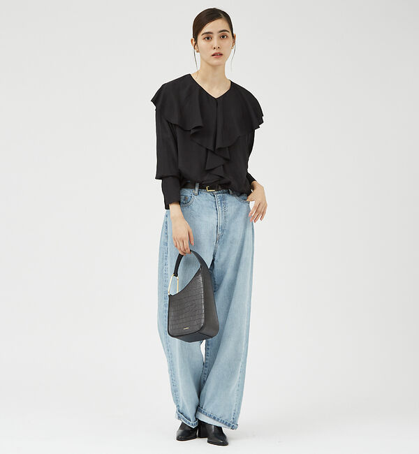 qualite「ラッフルカラーブラウス」|シャツ・ブラウス|