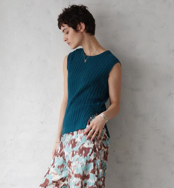 Liesse「コットンモールタンクトップ」|ニット・セーター|ダークグリーン