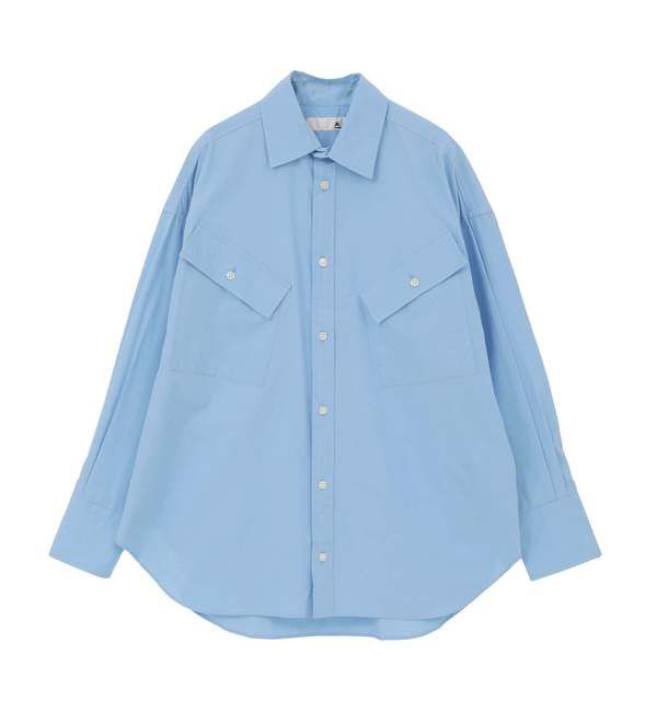 SOFFITTO「【A_/エース】BIG POCKETSTRYPE SHIRTS」|シャツ・ブラウス|サックス