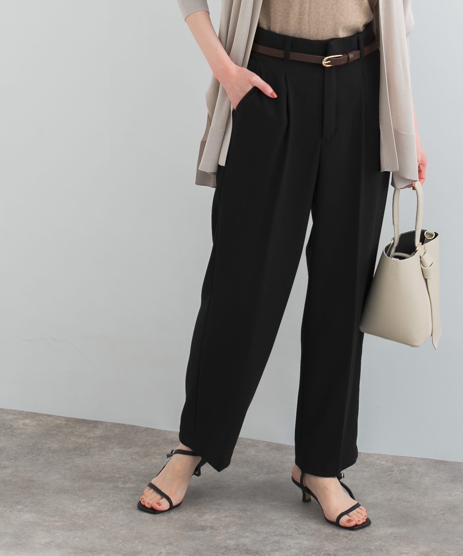 URBAN RESEARCH ROSSO「ウォッシャブルセンタープレスパンツ」|その他|ブラック