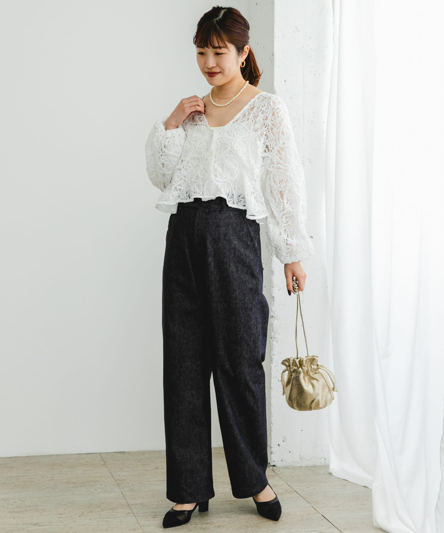 URBAN RESEARCH ROSSO「F by ROSSO　コードレースブラウス」|シャツ・ブラウス|