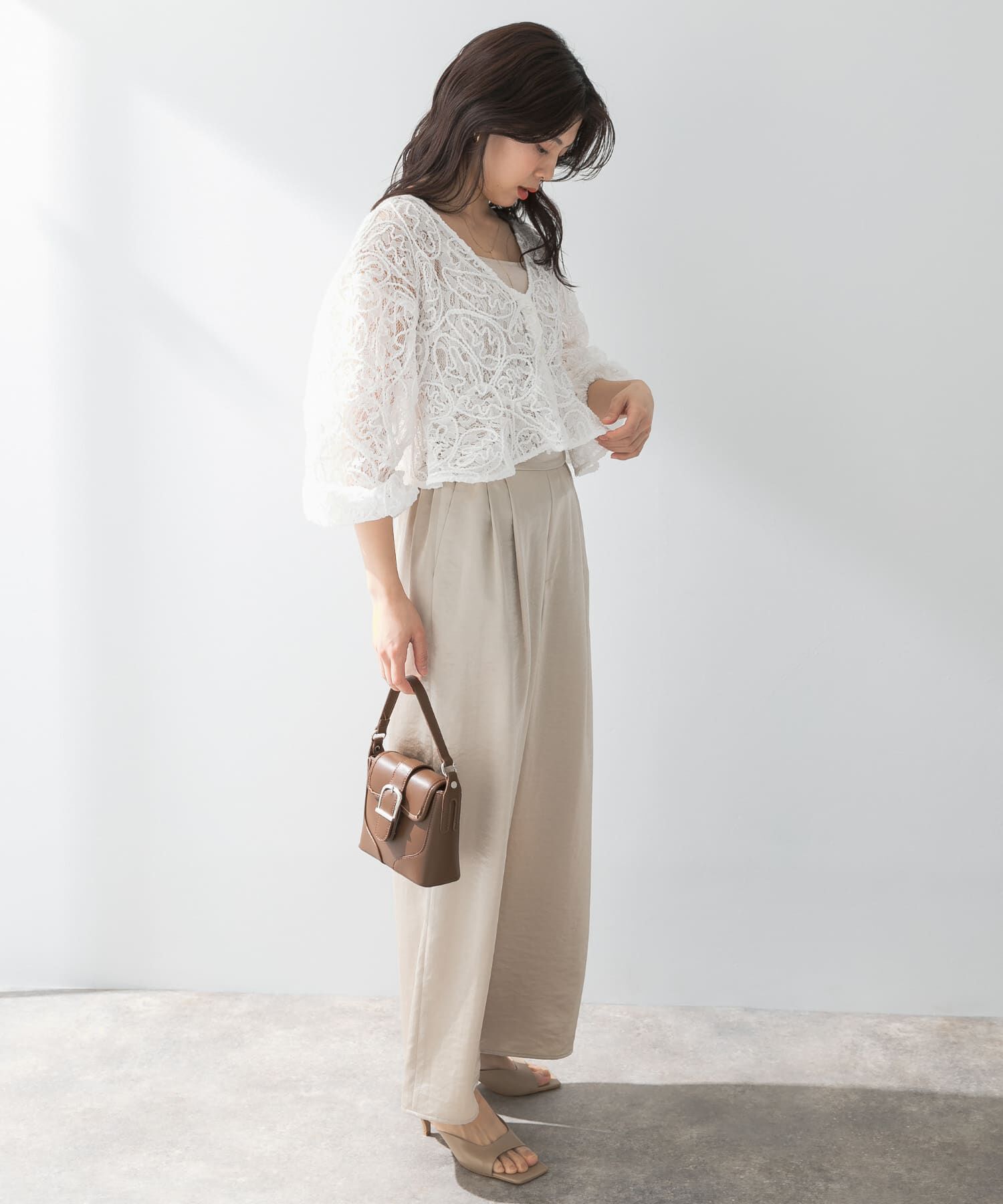 URBAN RESEARCH ROSSO「F by ROSSO　コードレースブラウス」|シャツ・ブラウス|