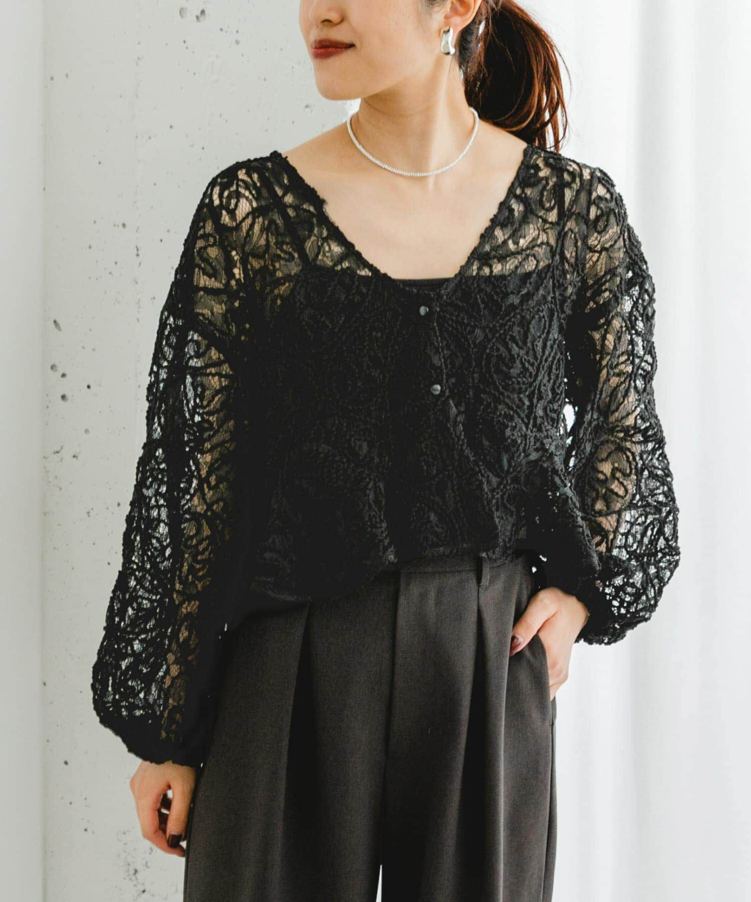 URBAN RESEARCH ROSSO「F by ROSSO　コードレースブラウス」|シャツ・ブラウス|