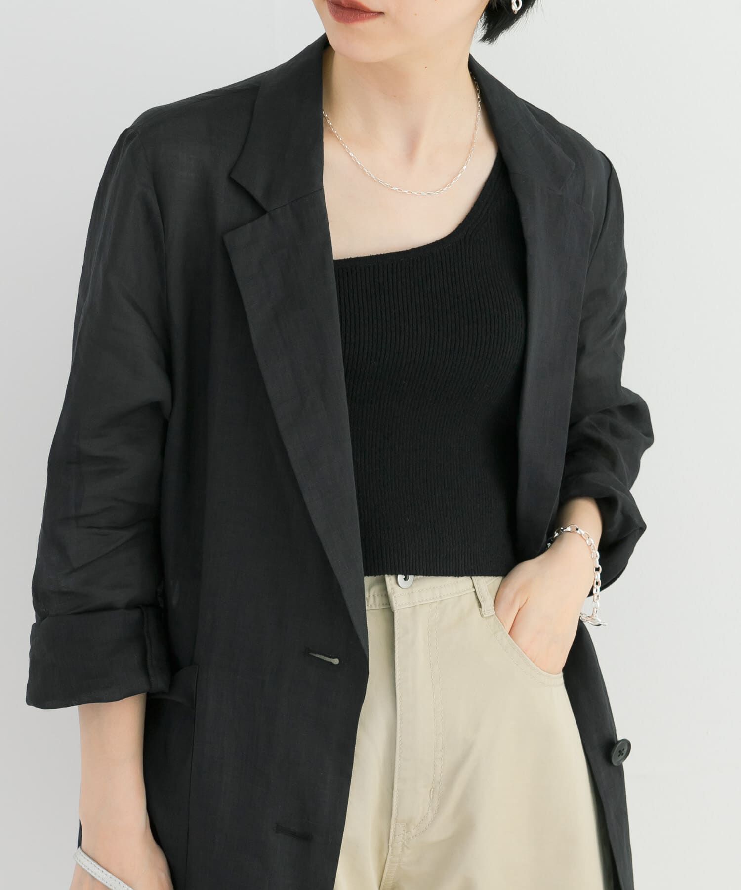 URBAN RESEARCH「ワンショルダーニットベスト」|ニット・セーター|ブラック