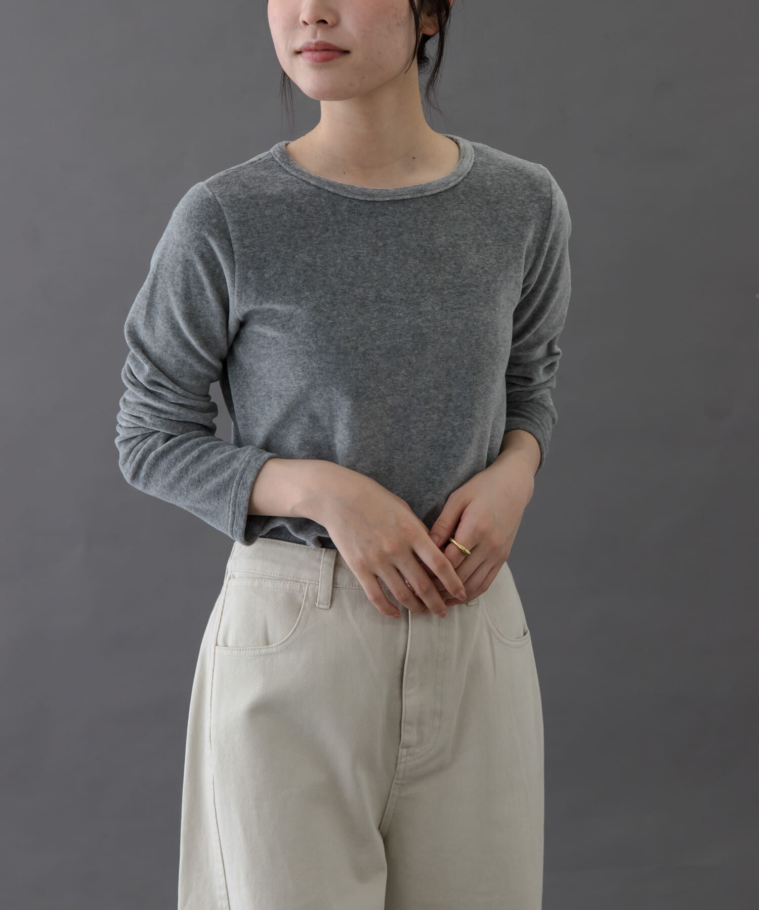 URBAN RESEARCH DOORS「FORK&SPOON　ベロアロングスリーブTシャツ」|Tシャツ・カットソー|