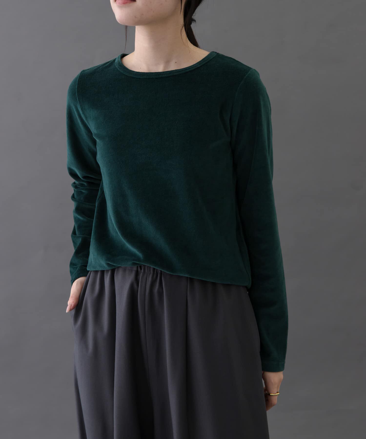 URBAN RESEARCH DOORS「FORK&SPOON　ベロアロングスリーブTシャツ」|Tシャツ・カットソー|