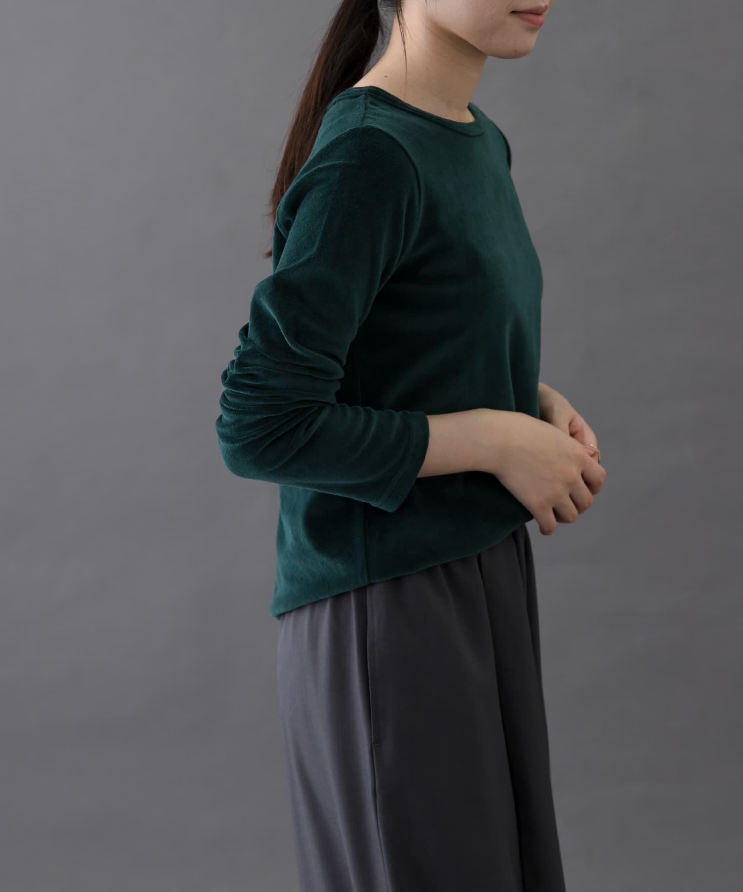 URBAN RESEARCH DOORS「FORK&SPOON　ベロアロングスリーブTシャツ」|Tシャツ・カットソー|