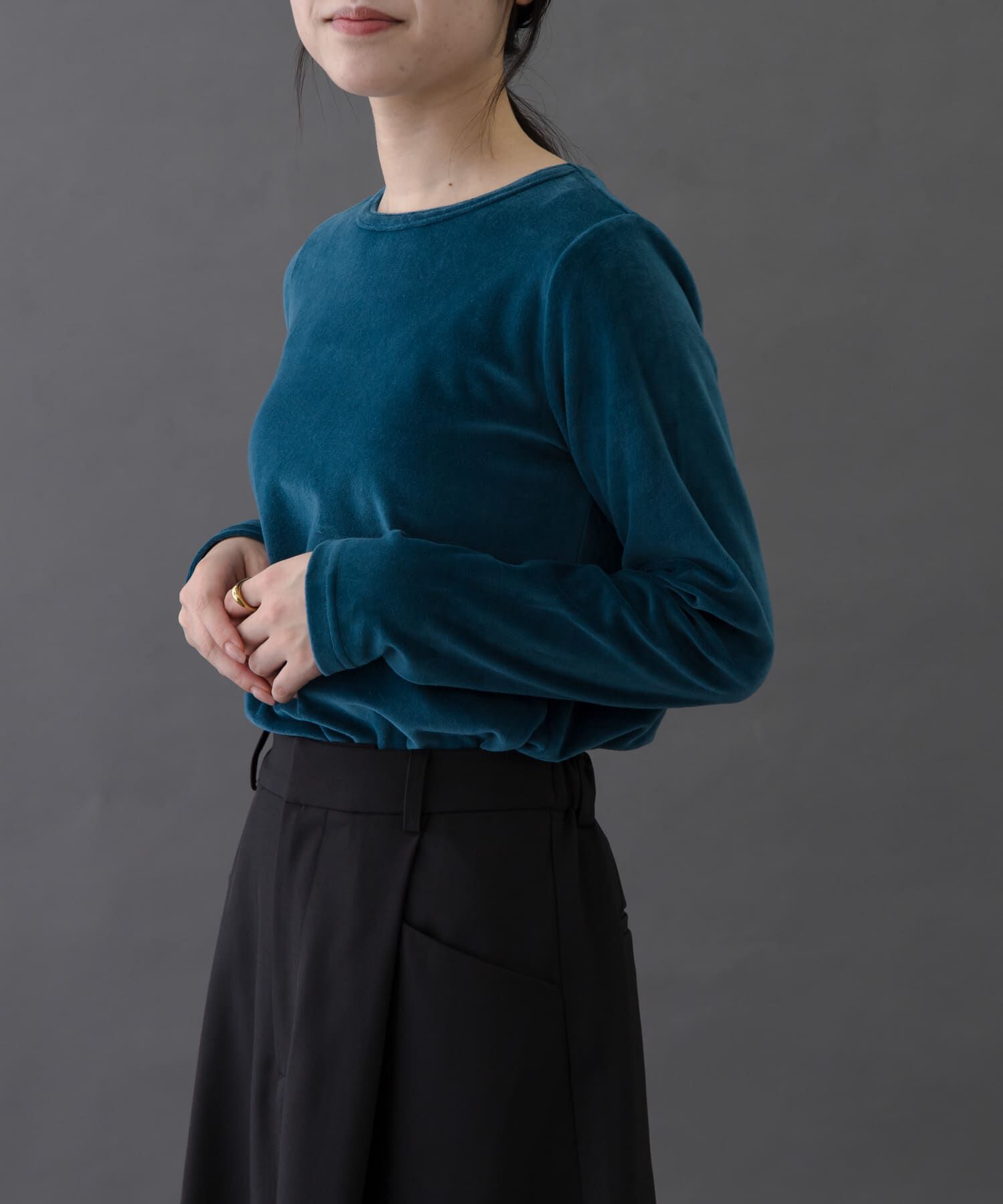 URBAN RESEARCH DOORS「FORK&SPOON　ベロアロングスリーブTシャツ」|Tシャツ・カットソー|