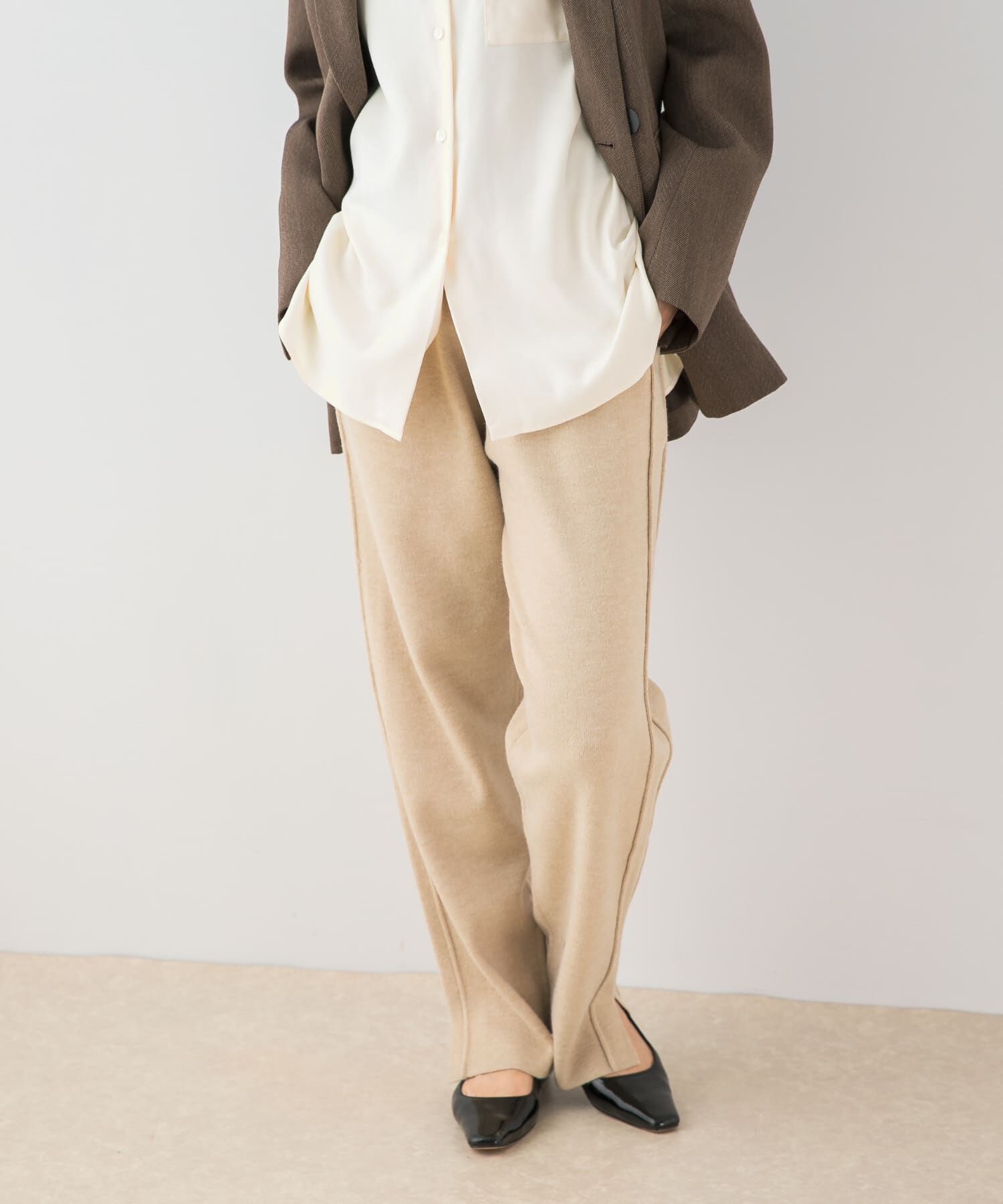 URBAN RESEARCH ROSSO「F by ROSSO　ウォッシャブル抗ピルニットパンツ」|その他|ライトベージュ