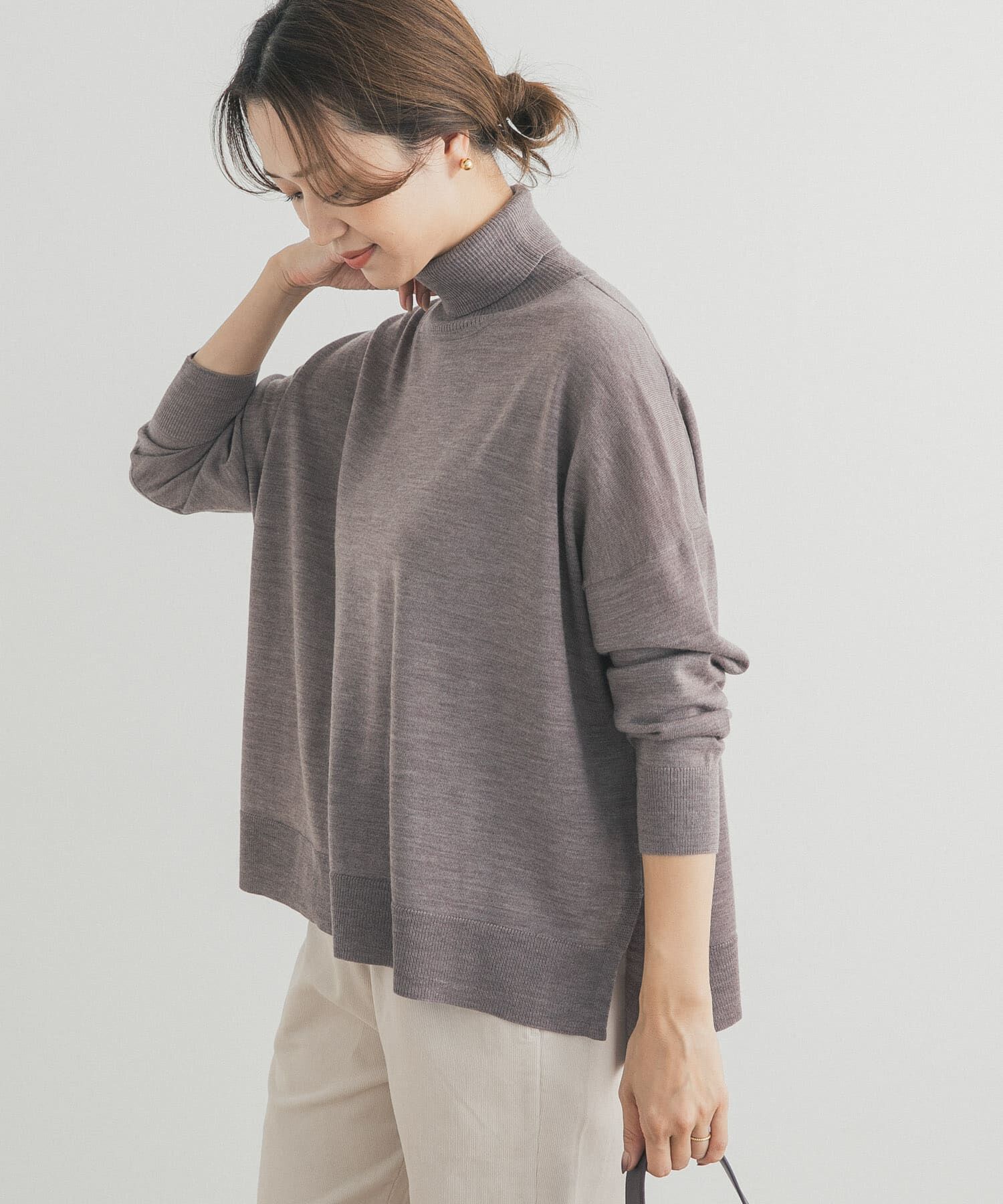 URBAN RESEARCH DOORS「ウォッシャブルウールタートルネックワイドプルオーバー」|ニット・セーター|