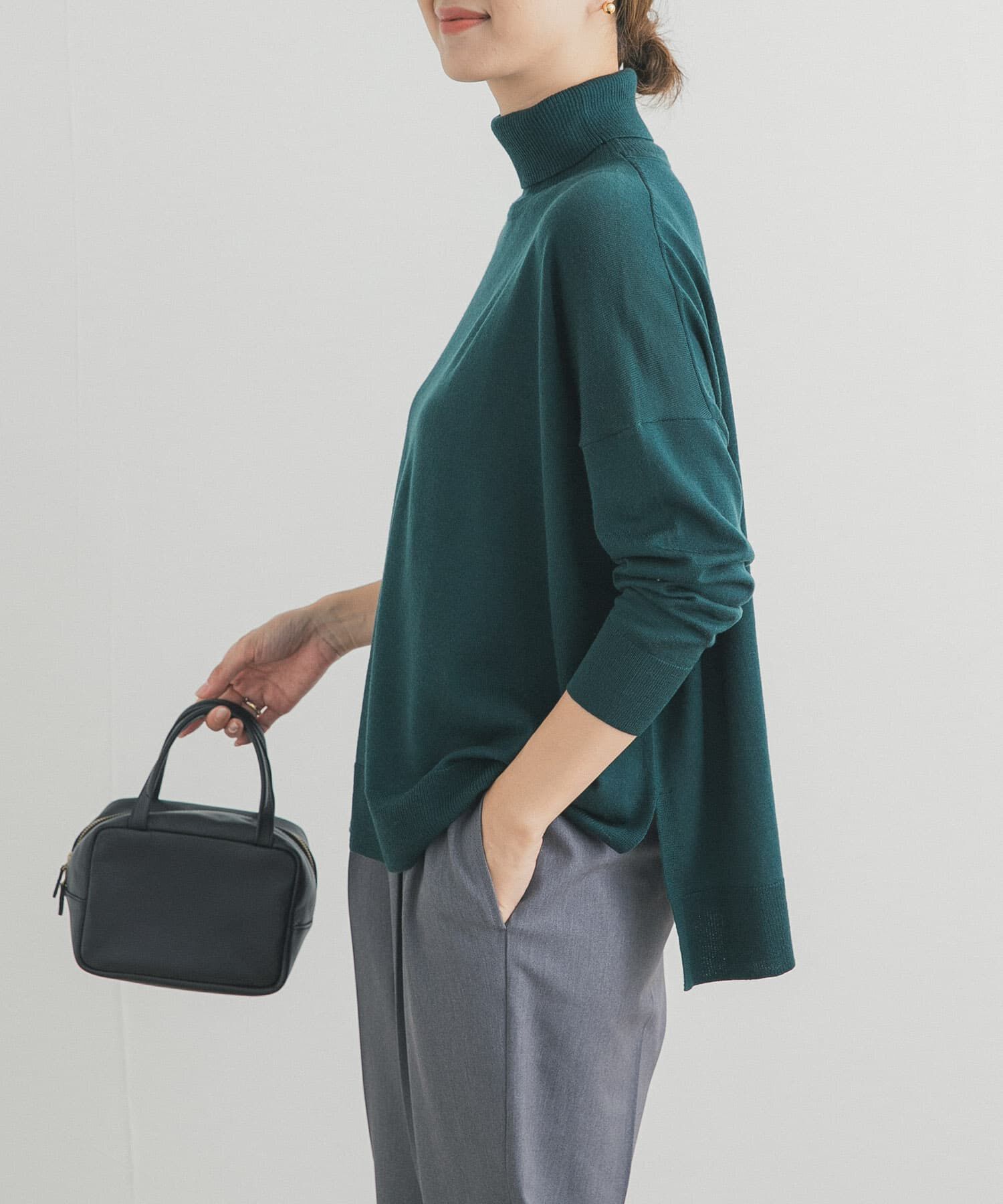 URBAN RESEARCH DOORS「ウォッシャブルウールタートルネックワイドプルオーバー」|ニット・セーター|