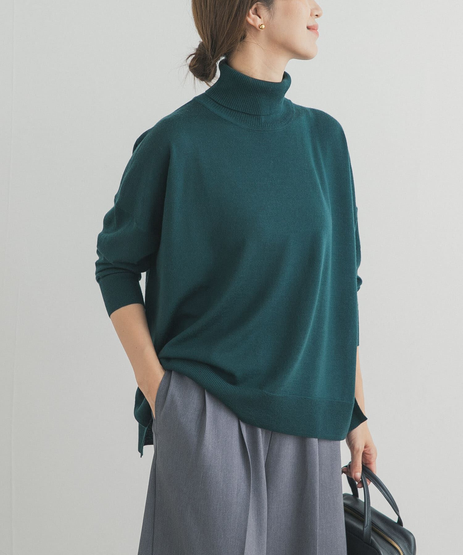 URBAN RESEARCH DOORS「ウォッシャブルウールタートルネックワイドプルオーバー」|ニット・セーター|