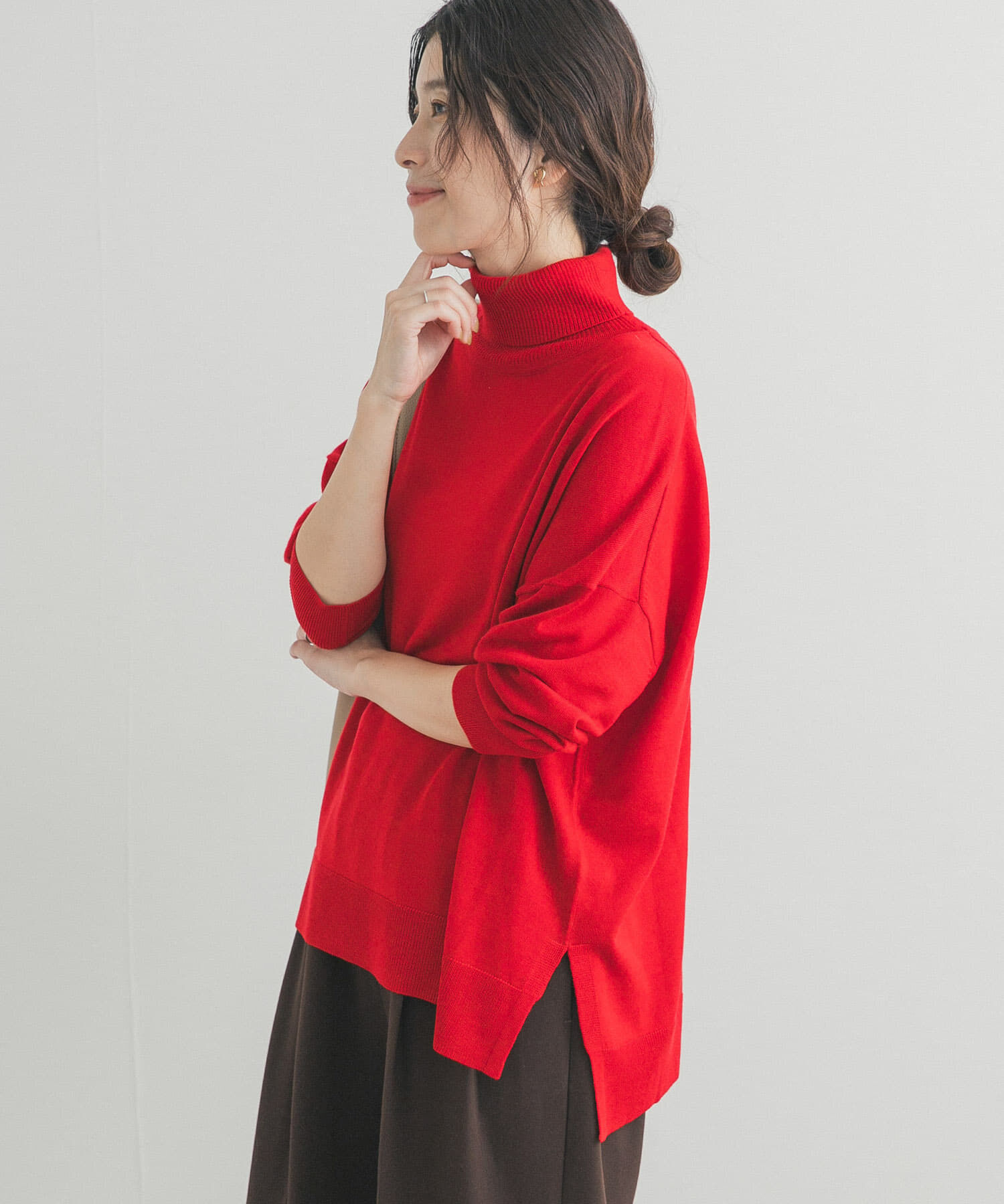 URBAN RESEARCH DOORS「ウォッシャブルウールタートルネックワイドプルオーバー」|ニット・セーター|