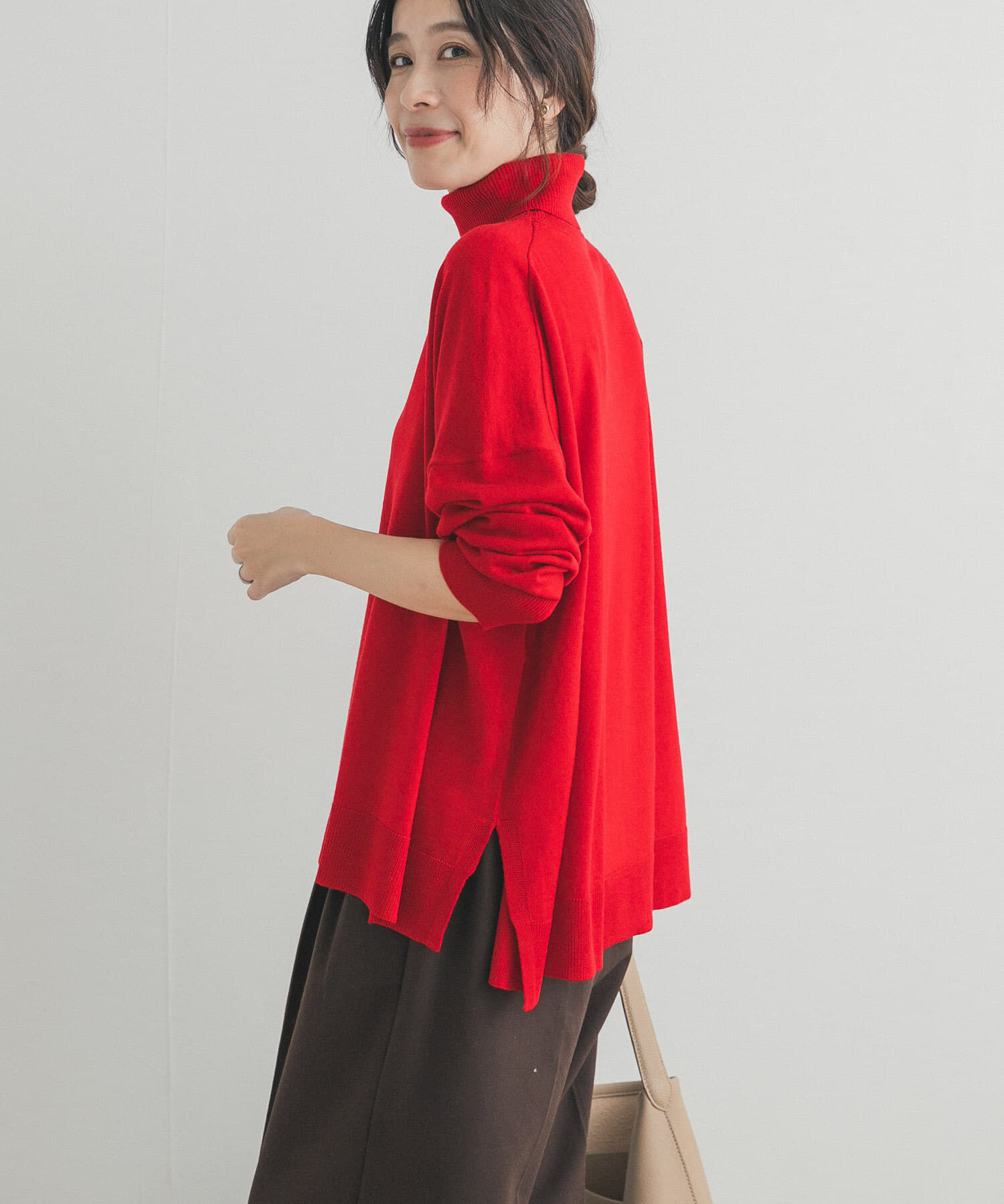 URBAN RESEARCH DOORS「ウォッシャブルウールタートルネックワイドプルオーバー」|ニット・セーター|