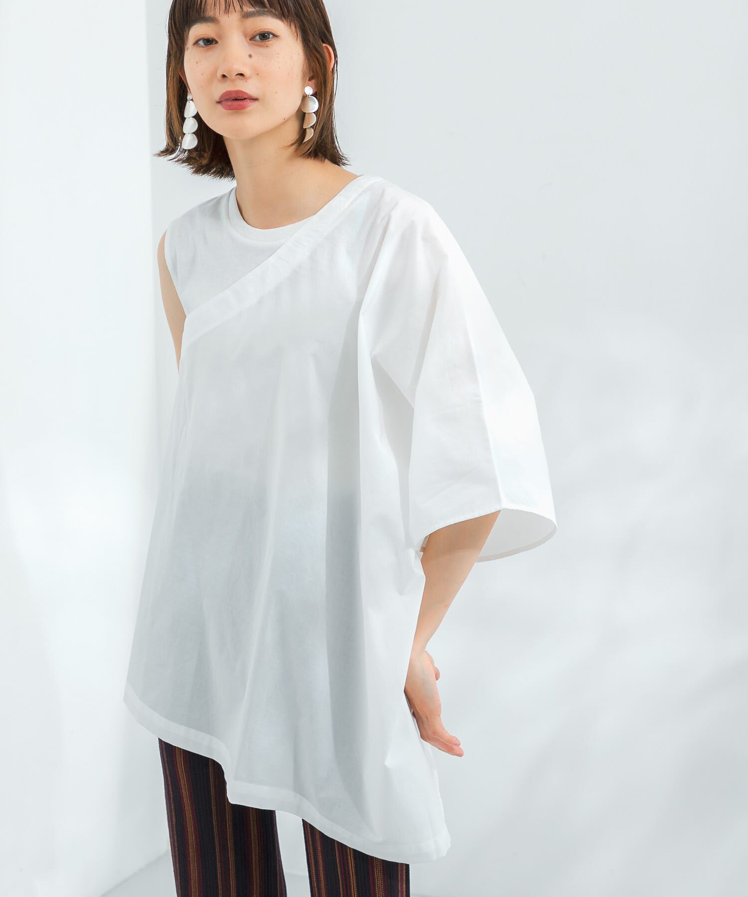  「マントドッキングアシメブラウス」|シャツ・ブラウス|