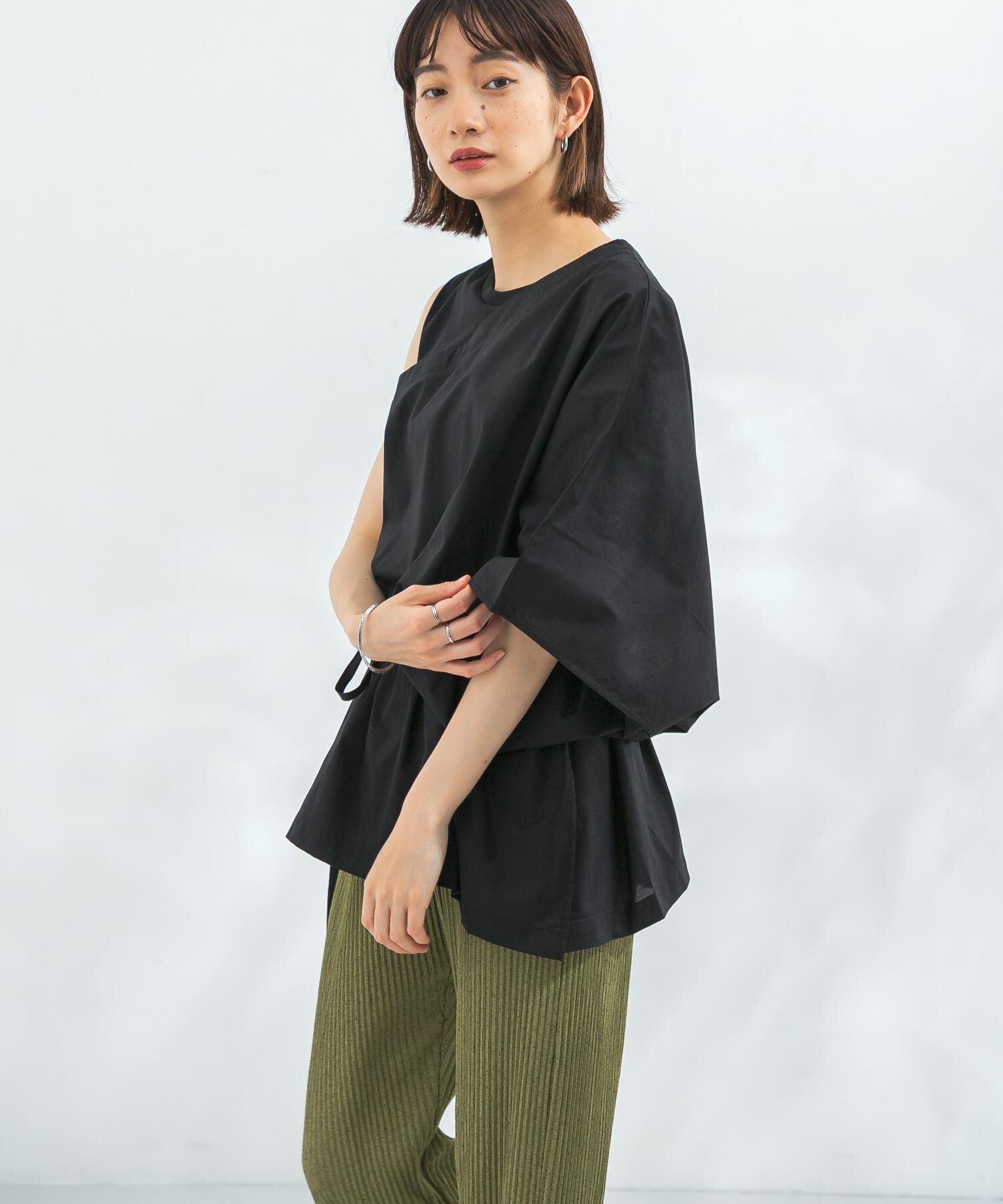  「マントドッキングアシメブラウス」|シャツ・ブラウス|