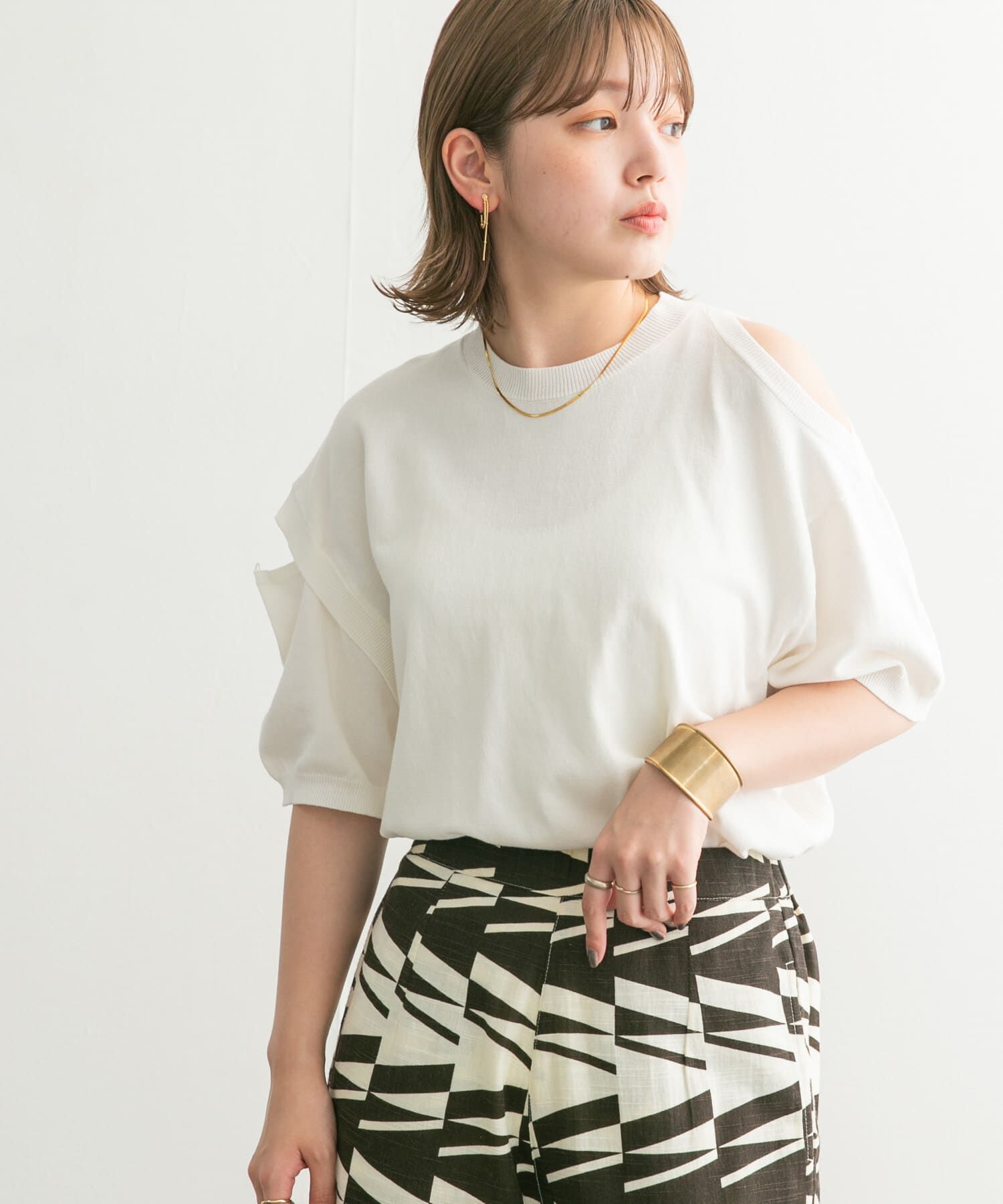  「2WAYカットアウトニット」|ニット・セーター|