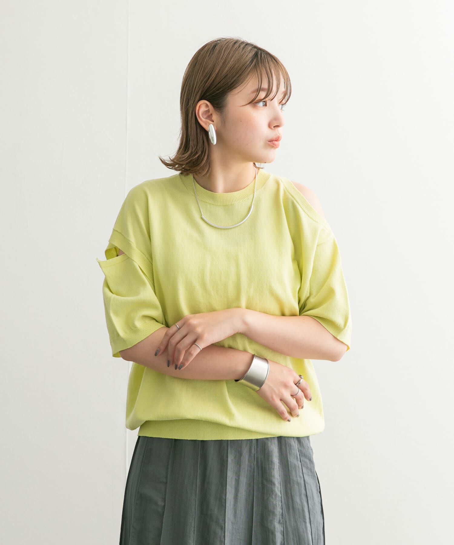  「2WAYカットアウトニット」|ニット・セーター|