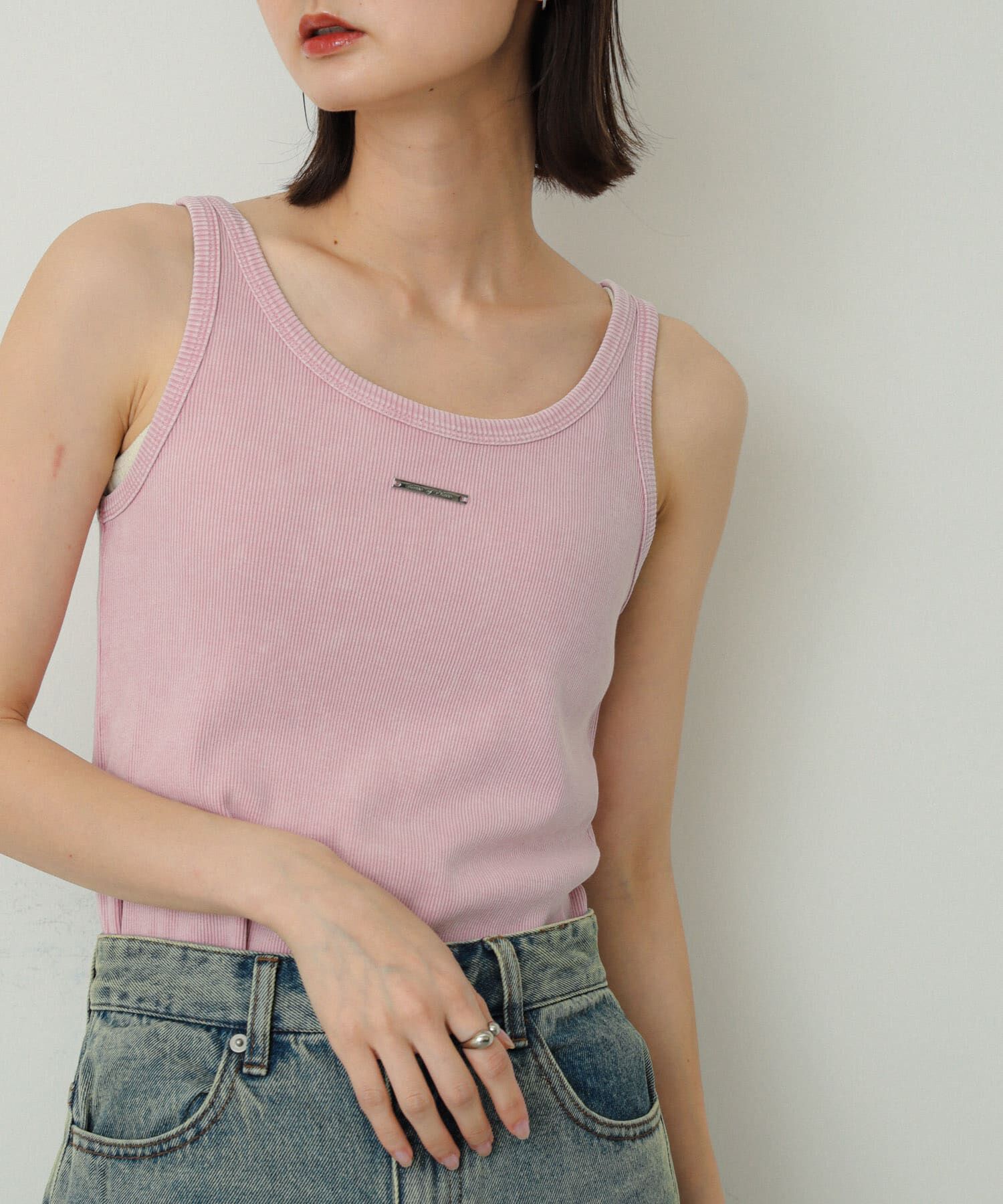 SENSE OF PLACE by URBAN RESEARCH「プレートピグメントタンクトップ」|タンクトップ|ピンク