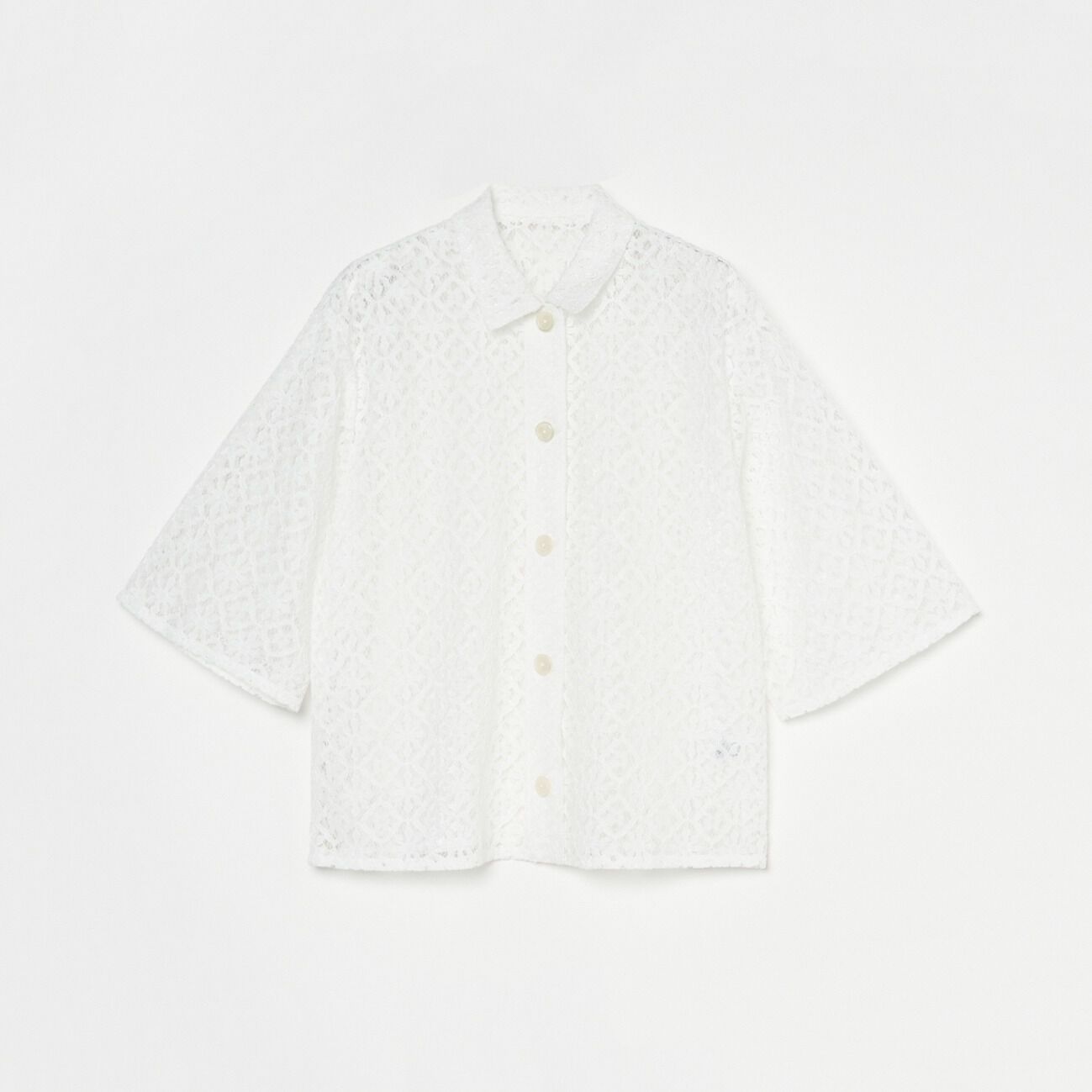 HELIOPOLE「HELIOPOLE LACE CUBAN SHIRT」|シャツ・ブラウス|ホワイト