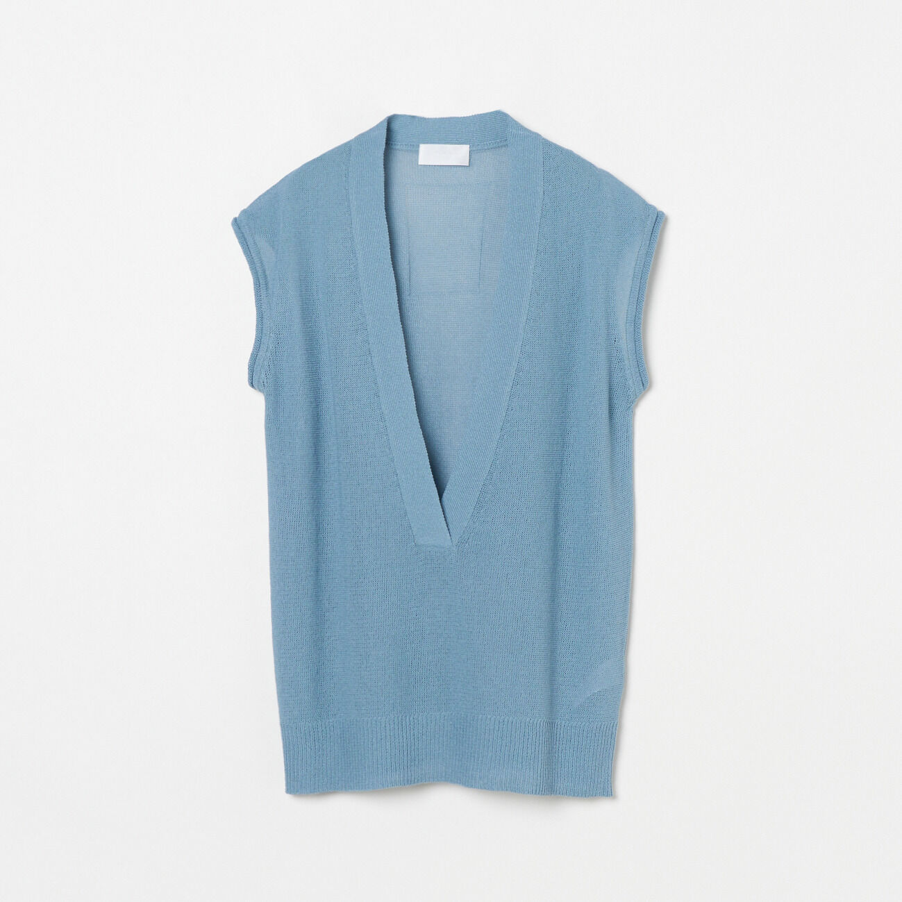  「uca SHEER JERSEY VEST」|ニット・セーター|スカイブルー