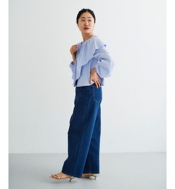 le.coeur blanc「《WEB限定アイテム》ラッフルカラーリボンブラウス」|シャツ・ブラウス|