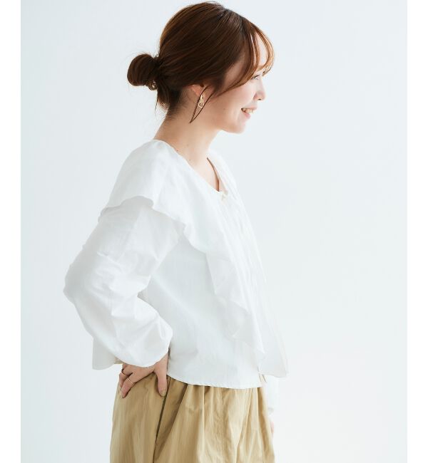 le.coeur blanc「《WEB限定アイテム》ラッフルカラーリボンブラウス」|シャツ・ブラウス|