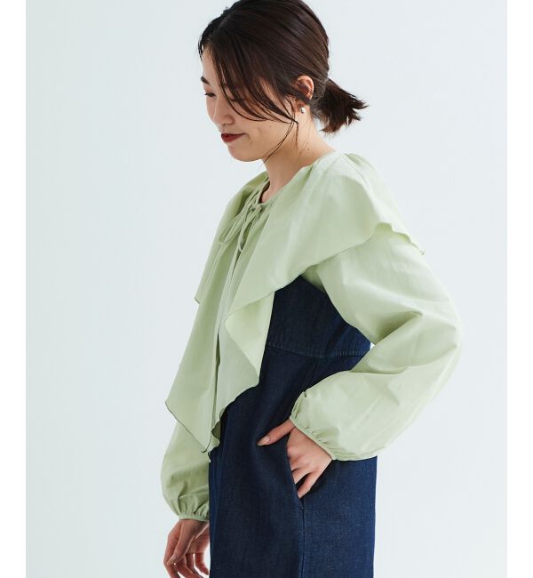 le.coeur blanc「《WEB限定アイテム》ラッフルカラーリボンブラウス」|シャツ・ブラウス|