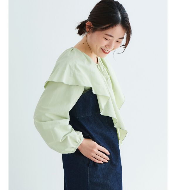 le.coeur blanc「《WEB限定アイテム》ラッフルカラーリボンブラウス」|シャツ・ブラウス|
