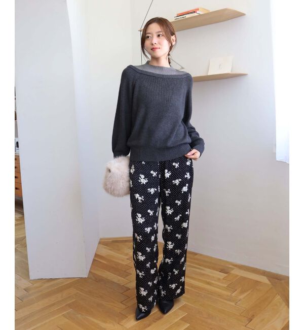 le.coeur blanc「ドット&times;フラワーサテンパンツ」|その他|