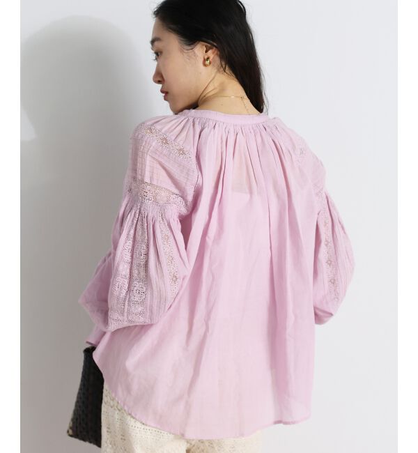  「Fanakaコットンレーヨンレースブラウス」|シャツ・ブラウス|