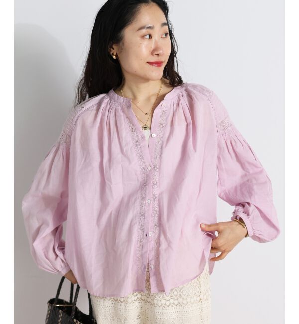  「Fanakaコットンレーヨンレースブラウス」|シャツ・ブラウス|
