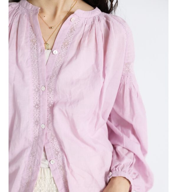  「Fanakaコットンレーヨンレースブラウス」|シャツ・ブラウス|