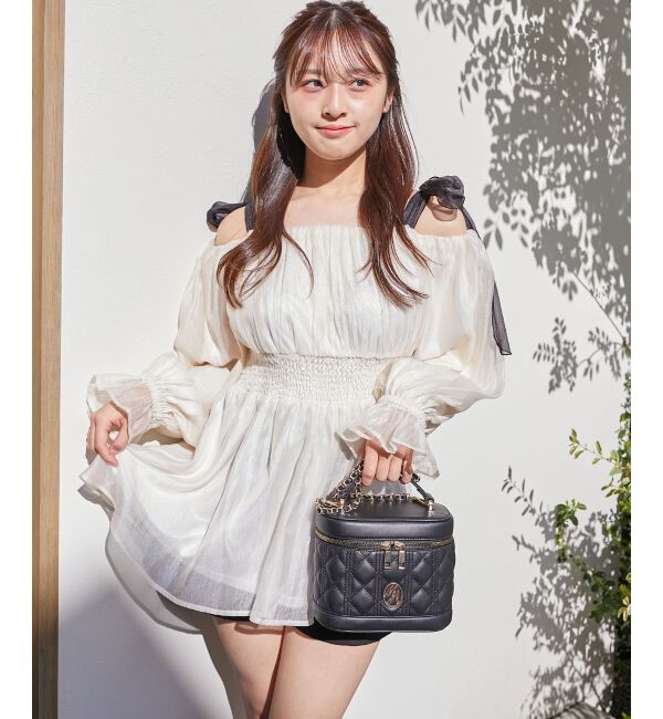 MAJESTICLEGON「ショルダーリボンオフショルチュニック」|シャツ・ブラウス|