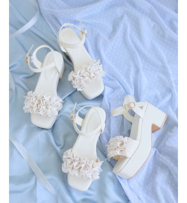  「ミルフィーユフリル厚底サンダル」|サンダル|