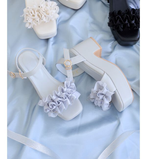  「ミルフィーユフリル厚底サンダル」|サンダル|