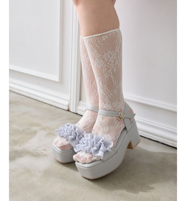  「ミルフィーユフリル厚底サンダル」|サンダル|