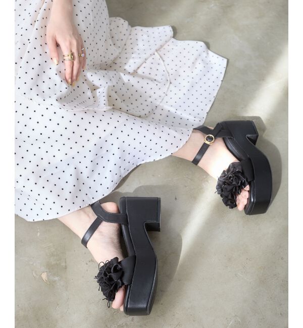  「ミルフィーユフリル厚底サンダル」|サンダル|