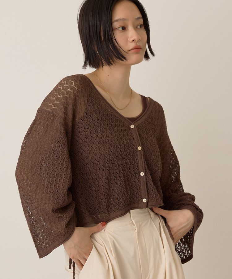 AMERICAN HOLIC「2WAYレース編みニットカーディガン」|カーディガン|