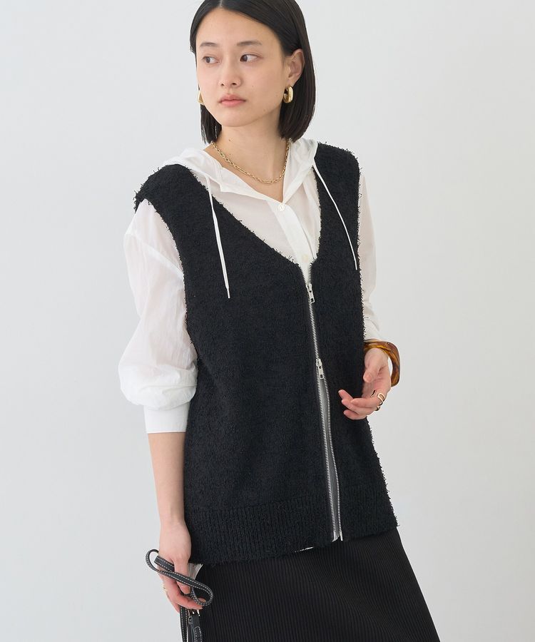 AMERICAN HOLIC「ダブルZIPシャギーニットベスト」|ベスト・ジレ|