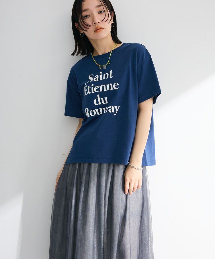 Green Parks「多段フェミニンロゴボックスTシャツ」|Tシャツ・カットソー|Navy