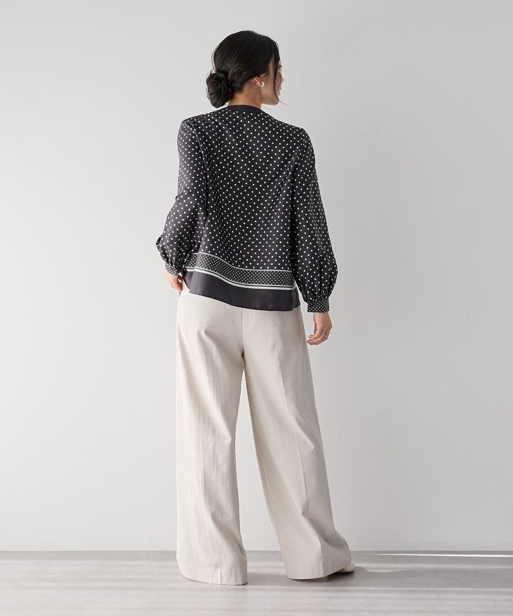 YECCA VECCA「ドットパネル柄リボンブラウス」|シャツ・ブラウス|