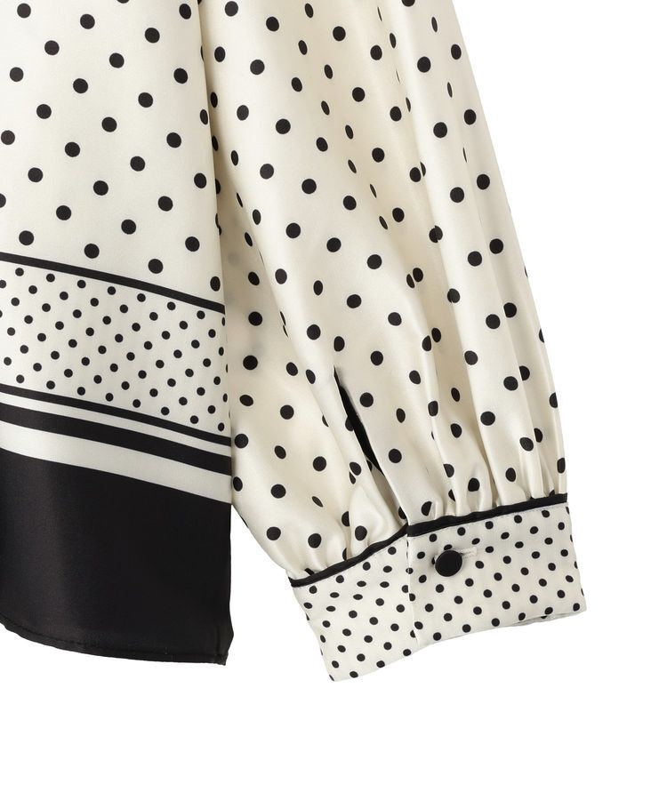 YECCA VECCA「ドットパネル柄リボンブラウス」|シャツ・ブラウス|