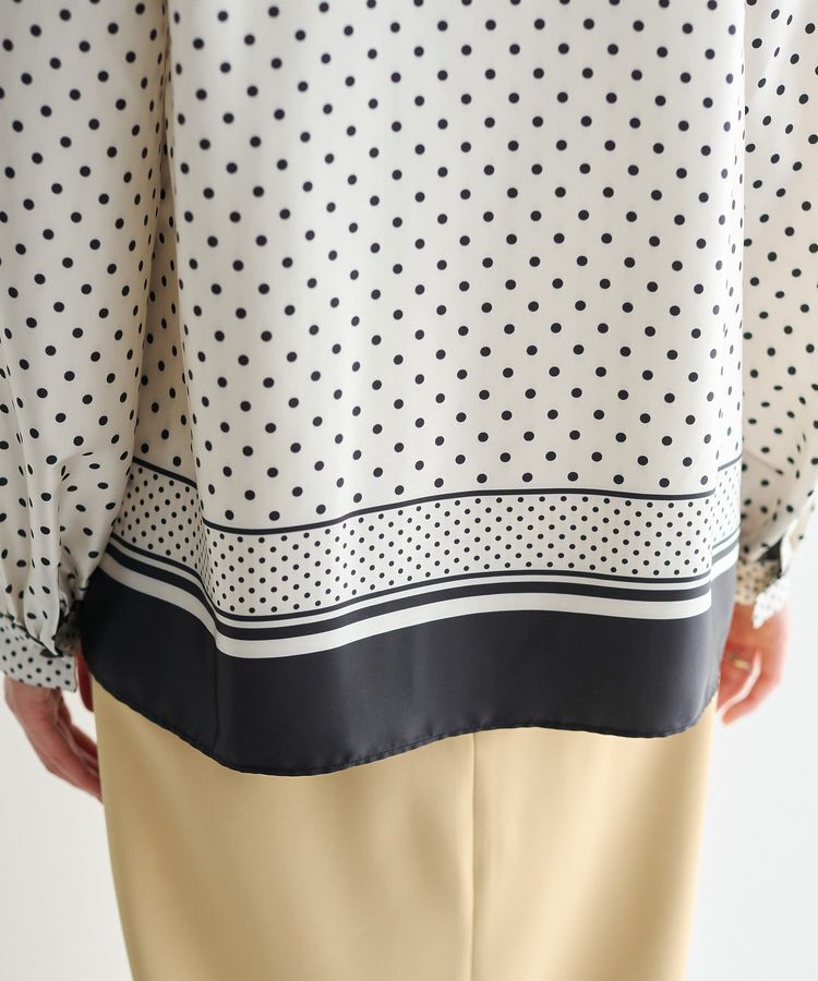 YECCA VECCA「ドットパネル柄リボンブラウス」|シャツ・ブラウス|