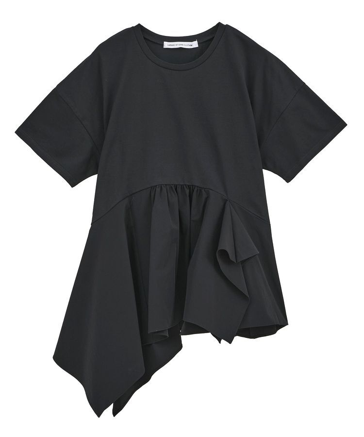 GARAGE OF GOOD CLOTHING「異素材MIXアシメドレーププルオーバー」|Tシャツ・カットソー|