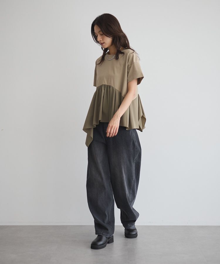 GARAGE OF GOOD CLOTHING「異素材MIXアシメドレーププルオーバー」|Tシャツ・カットソー|