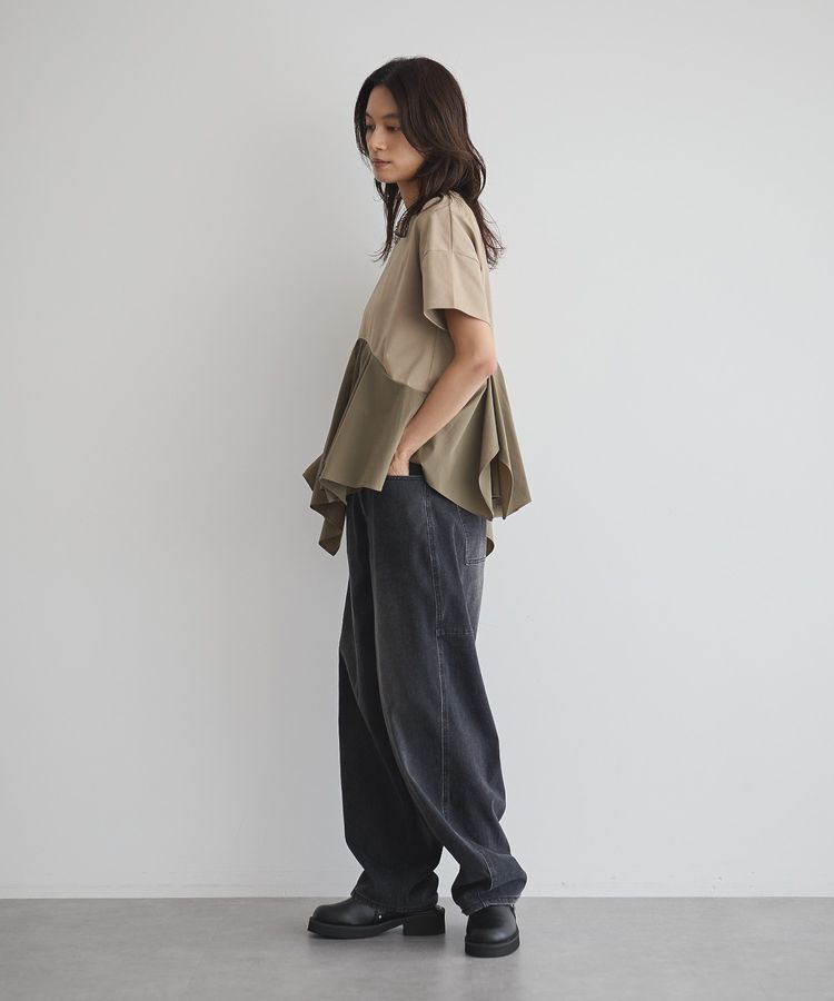 GARAGE OF GOOD CLOTHING「異素材MIXアシメドレーププルオーバー」|Tシャツ・カットソー|